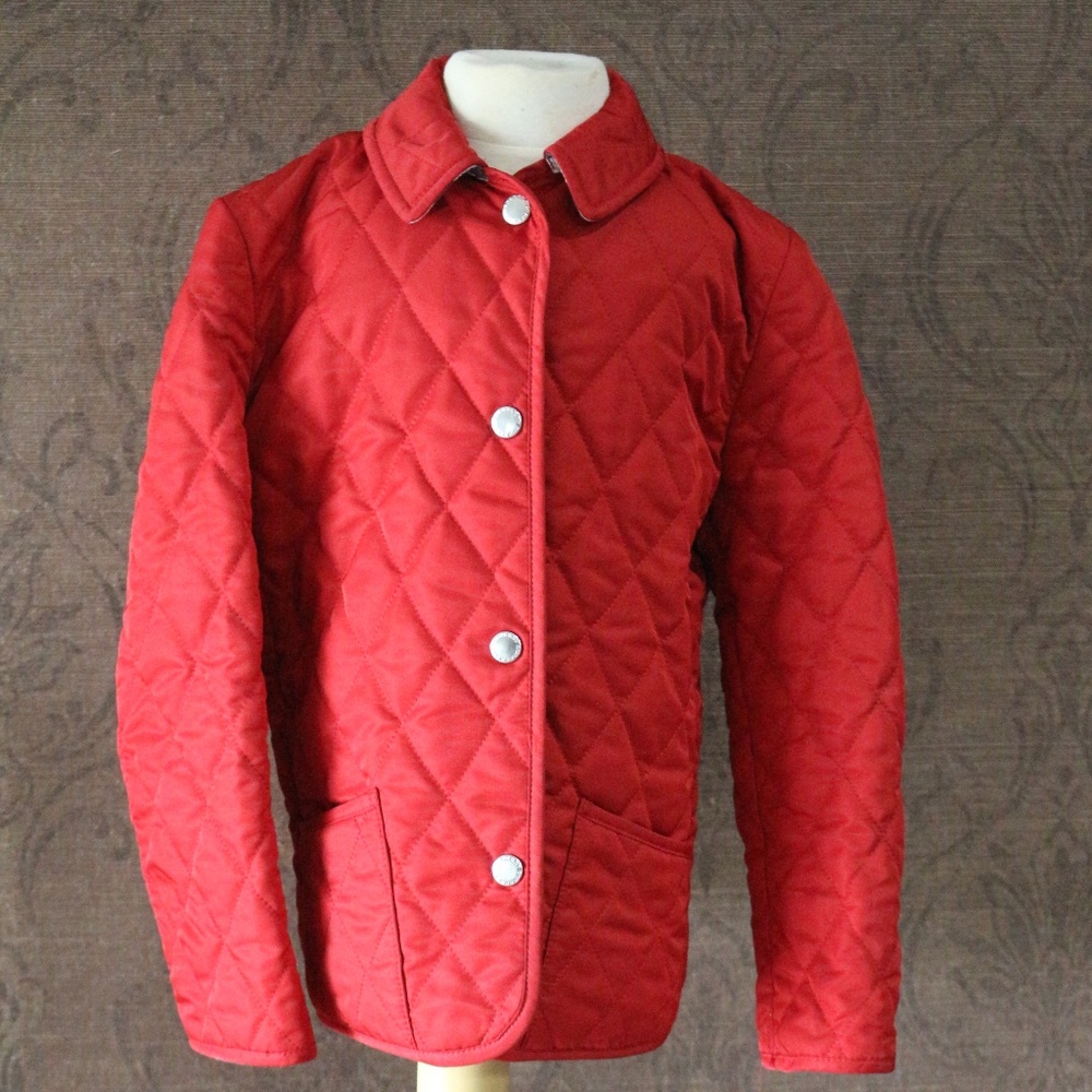 Burberry Children Girl Red Quilted Jacket Size 8Y